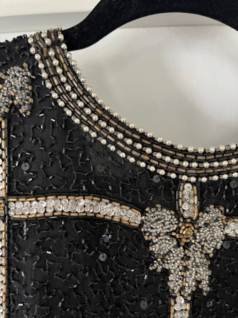 Vintage Embellished Black Sequin Cropped Jacket - Picture 16 of 16